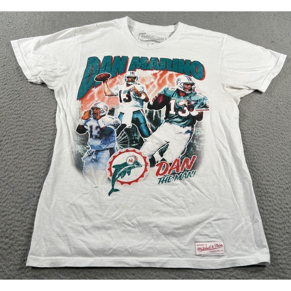 Mitchell & Ness Dan Marino Shirt‎ Men's Medium White Miami Dolphins Sports